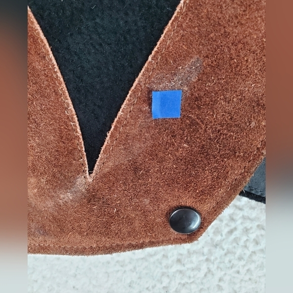 Vtg Ben Kalton Leather Suede Vest Ws L Black Brown Snap Up Western Cowgirl Biker - Picture 8 of 14